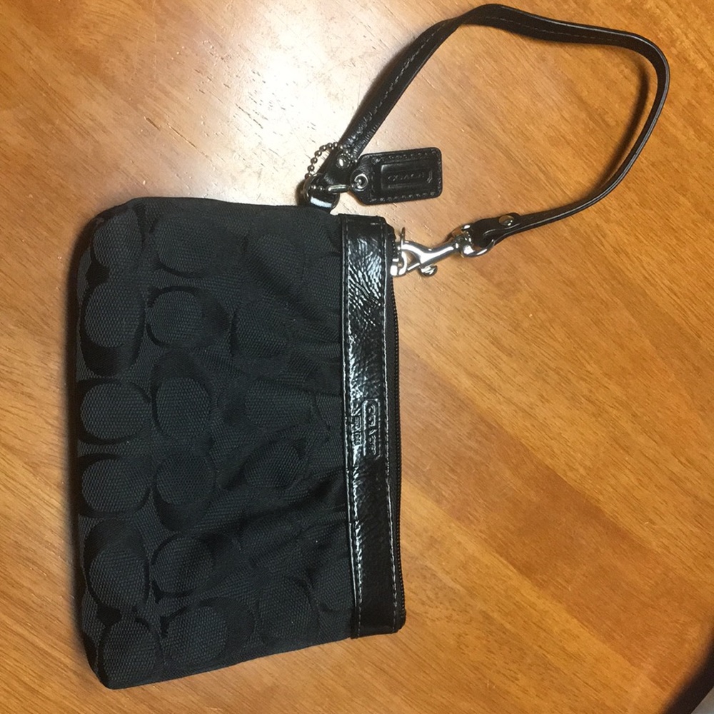 Black coach wristlet